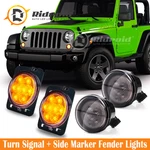 Led Turn Signal + Side Marker Fender Lights Smoked Lens For Jeep Wrangler Jk. Fixed Price $32.98.