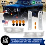 Depo Clear Corner Lights + Bumper Signal For 1997-2001 Jeep Cherokee Xj. Fixed Price $59.67.