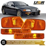 Combo Depo Usdm Amber Corner + Bumper Signal Lights For 1990-1991 Honda Crx Cr-x. Fixed Price $59.96.