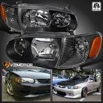 Fits 2001-2002 Toyota Corolla Black Headlights+corner Signal Lamps Left+right. Fixed Price $78.38.