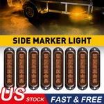 Amber 6led Side Marker Lights Clearance Truck Trailer Rv Waterproof 8pcs. Fixed Price $19.94.