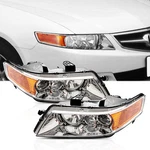 Headlights Headlamps Chrome Amber Left+right For Acura Tsx 2004 2005 2006 2007. Fixed Price $119.36.