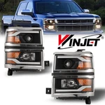 For 2014-2015 Chevy Silverado 1500 Projector Headlights Chrome Drl Front Lamps. Fixed Price $249.99.