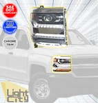 Led Headlight For 2016-2018 Chevy Silverado 1500 W/led Module Chrome Bezel Right. Fixed Price $144.99.