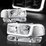 For 1999-2006 Gmc Sierra 1500 2500 Drl Led Chrome Clear Headlights+bumper 4pcs. Fixed Price $63.99.