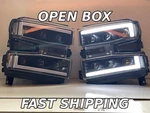 For 2019-2021 Chevy Silverado Black Led Drl Headlight Pair /w Clear Side Markers. Fixed Price $199.99.