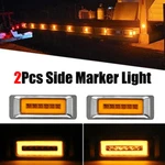 2pcs Amber 6led Rectangle Side Fender Truck Turn Signal Lights For International. Fixed Price $15.89.