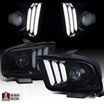 Fit 2005-2009 Ford Mustang Black Smoke Led Tube Projector Headlights Left+right. Fixed Price $209.99.