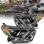 For 2016 2017 2018 Toyota Rav4 Halogen Black Headlights Headlamps Left+right Set. Fixed Price $126.99.