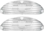 1955 Chevrolet Bel Air 150 210 Nomad; Bow Tie Park Lamp Lenses; With Chrome. Fixed Price $38.99.
