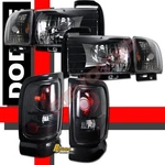 94-01 Dodge Ram 1500 2500 3500 Black Headlights Corner & Tail Lights Dark Smoke. Fixed Price $149.95.