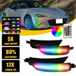 Rgb Led Side Marker Light For Mazda Miata Mx5 2016-2022 Smoked Front & Rear Rc-4. Fixed Price $59.99.