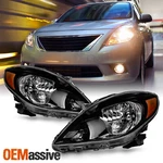For 2012-2014 Nissan Versa Sedan Halogen Type Black Headlights Pair Left+right. Fixed Price $144.99.