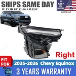 2025 2026 For Chevrolet Equinox Full Led Headlight Passenger Side 26589842 Right. Fixed Price $301.99.