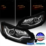 Fits 2012-2014 Ford Focus Black Projector Headlights W/ Led Sequential Signal. Fixed Price $372.98.