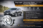 Fog Light Assembly Passenger Side Dot For 2017 2018 & 2019 Toyota Highlander New. Fixed Price $29.99.