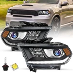 For 2014-2020 Dodge Durango Black Trim Halogen Headlight W/ Led Drl. Fixed Price $117.99.