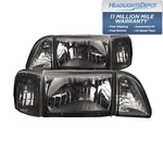 Headlights Ford Mustang 87-93 Halogen 12pc Set Euro Smoke Lens W Amber Reflector. Fixed Price $203.87.