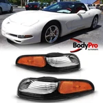 For 1997-2004 Chevy Corvette C5 Black Chrome Front Turn Signal Light Left+right. Fixed Price $94.75.