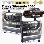 Full Led Headlight For 2016-2018 Chevy Silverado 1500 W/ Chrome Bezel Left+right. Fixed Price $294.99.