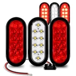 6" Oval 4 Red + 2 White Led Boat Trailer Tail Light Kit Sealed Grommet Plug Dot. Fixed Price $57.95.