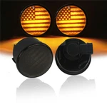 Pair Led Amber Turn Signal Light W/ Usa Flag Logo Fit 2007-2018 Jeep Wrangler Jk. Fixed Price $22.93.