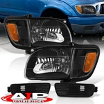 Black Oe Style Headlight + Bumper Corner Signal Lamp For 2001-2004 Toyota Tacoma. Fixed Price $85.00.