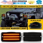 For 97-06 Jeep Wrangler Tj Smoked Lens Led Front Bumper Signal Side Marker Light. Fixed Price $34.19.