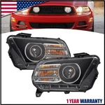 Headlight For 2013-2014 Ford Mustang Black Projector W/led Drl Hid/xenon Pair. Fixed Price $242.99.