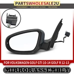 Lh Black Mirror Assembly W/ Power Glass Adjust For Volkswagen Golf R Gti. Fixed Price $117.68.