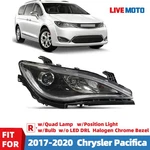 For 2017-2020 Chrysler Pacifica Halogen Headlight W/bulb Chrome Bezel Right Rh. Fixed Price $120.99.