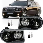 For 2005-2010 Chrysler 300c Black Headlights Assembly Headlamps L+r With Bulbs. Fixed Price $109.99.