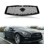 Fit 2014 2015-2017 Infiniti Q50 Jdm Gloss Black Front Bumper Upper Grille Grill. Fixed Price $38.85.