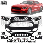 Front Bumper Cover Primed & Headlight Assembly Kit For 2015-2017 Ford Mustang. Fixed Price $684.80.