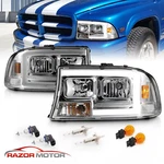 1998-2004 For Dodge Durango/dakota Chrome Super Bright Led C Bar Headlights. Fixed Price $200.41.