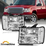 Pair Headlights For 2007-2013 Gmc Sierra 1500 2500hd 3500hd Chrome Headlamps L+r. Fixed Price $69.05.