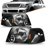 For 2002-2005 Ford Explorer Black Amber Corner Signal Lights Headlights Pair. Fixed Price $76.99.