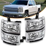 Fit 2014-2015 Chevy Silverado 1500 Headlights Left+right 14 15 Lights Lamp Clear. Fixed Price $81.99.