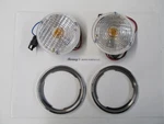 Fits 1969 - 1975 Jeep Cj5 Cj6 Pair Front Parking Lamps And Bezels Free Ship New!. Fixed Price $89.95.