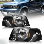 Pair Black Headlights Corner Signal Lights For 2002 2003 2004 2005 Ford Explorer. Fixed Price $72.98.
