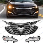 Front Upper Lower Grille + Pair Fog Lights W/led Drl For 2019-2024 Chevy Malibu. Fixed Price $132.99.