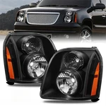 Headlight Assembly For 2007-2014 Gmc Yukon Xl 1500 2500 Black W/amber Pair New. Fixed Price $69.99.