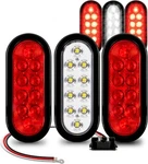 True Mods 4 Red + 2 White 6" Oval Led Trailer Tail 6 Pack,. Fixed Price $83.88.