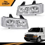 Fit For 2003-2019 Chevy Express Gmc Savana Van Pair Clear Lens Chrome Headlights. Fixed Price $85.06.