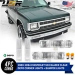 All Clear Front Corner + Turn Signal Lights For 83-94 Chevy Blazer & 82-93 S10. Fixed Price $62.95.
