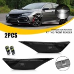 2pc For 2016-2021 Honda Civic Front Led Side Bumper Marker Smoked White Eoa. Fixed Price $14.24.