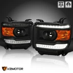 Black Fits 2014-2019 Gmc Sierra 1500 2500hd 3500hd Led Drl Projector Headlights. Fixed Price $265.38.