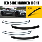 4pcs Smoke Lens White Led Side Marker Lights For Chevy Corvette C7 2014-2019 F&r. Fixed Price $45.59.