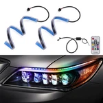 Mictuning 2pcs 18.5" Rgb Led Headlight Eyebrow Strips Multicolor Drl Turn Signal. Fixed Price $19.50.