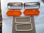 1962-1963-1964-1965-1966 Chevy Truck 2 Parking Light Bezel Set W/ Lens & Gaskets. Fixed Price $49.95.